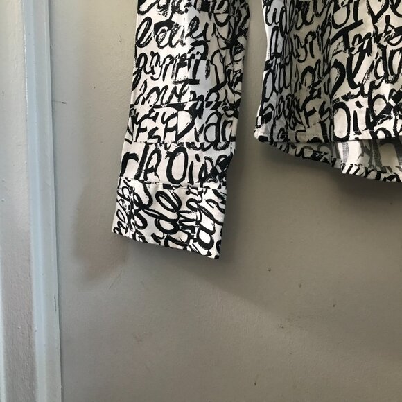 Women's NY& Co/7th ave Design Studio Button-up Shirt - B/W - Size XXL - Picture 3 of 5